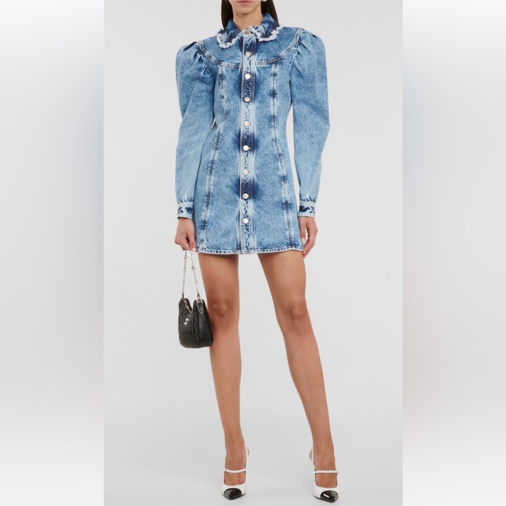 Alessandra Rich NWOT long sleeve Denim Dress
